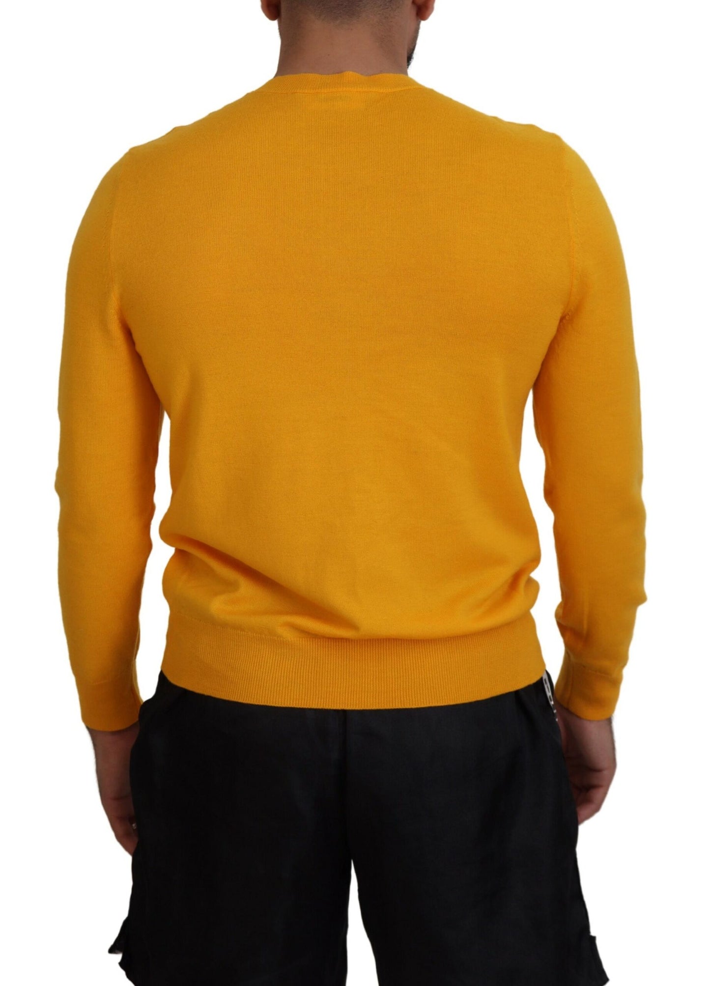 Pull en laine à manches longues pour homme, couleur orange, Dsquared²