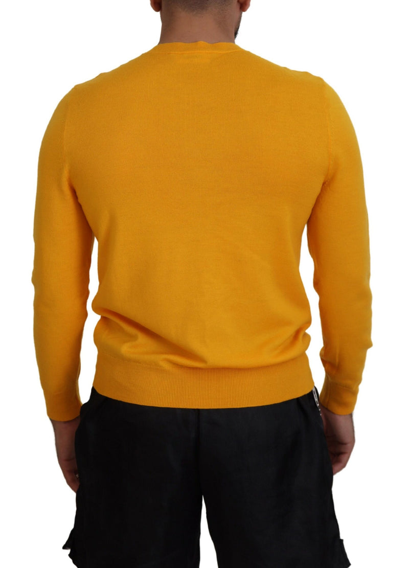 Pull en laine à manches longues pour homme, couleur orange, Dsquared²