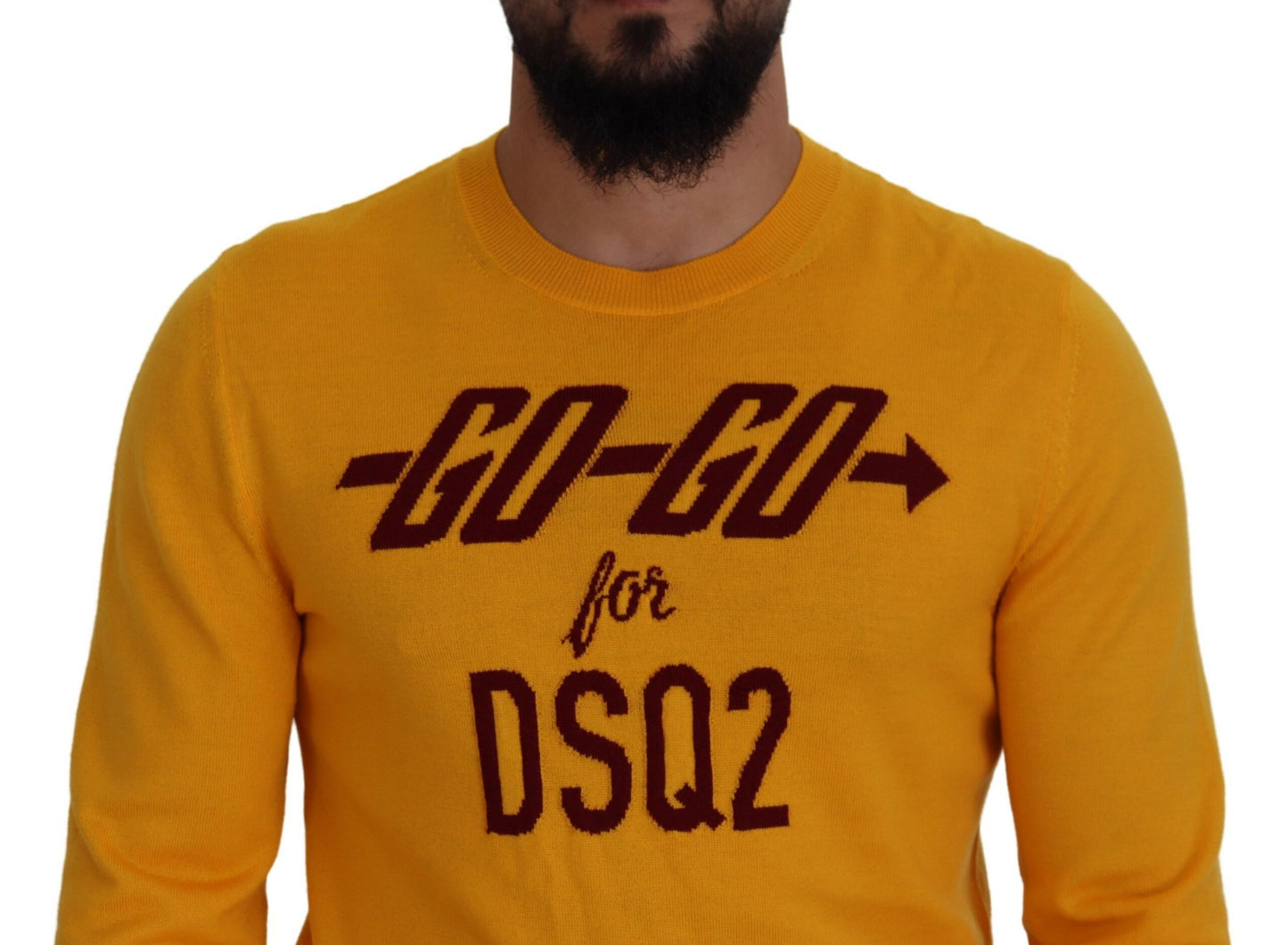 Pull en laine à manches longues pour homme, couleur orange, Dsquared²