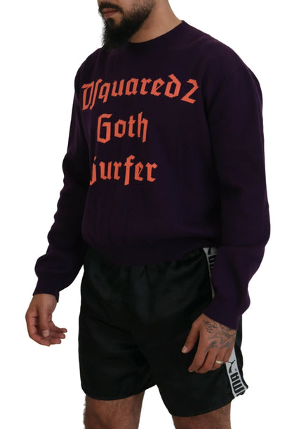 Pull en coton violet imprimé pour homme Dsquared²