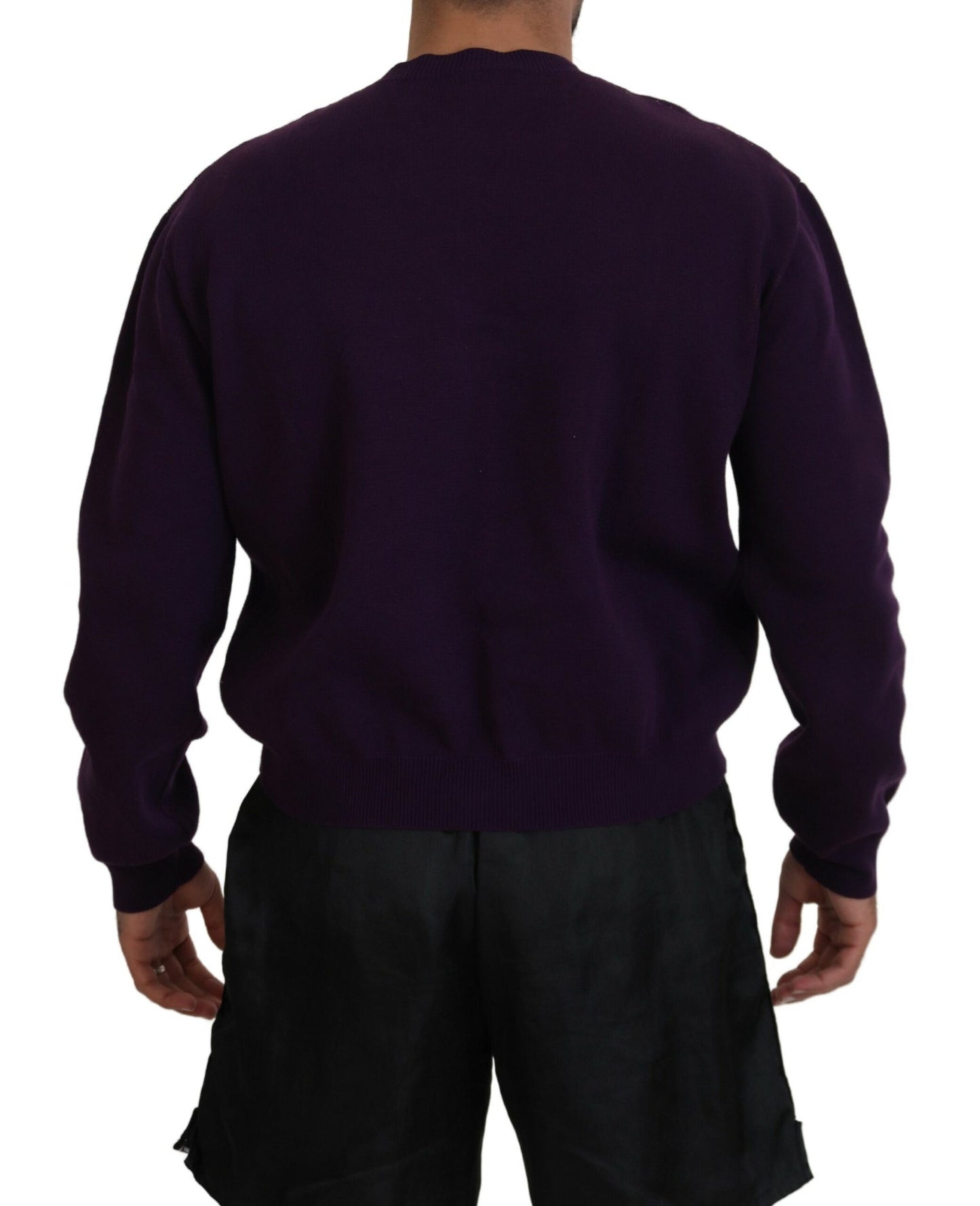 Pull en coton violet imprimé pour homme Dsquared²