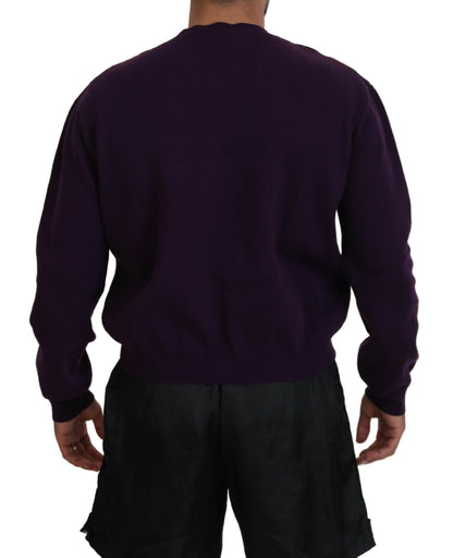 Pull en coton violet imprimé pour homme Dsquared²