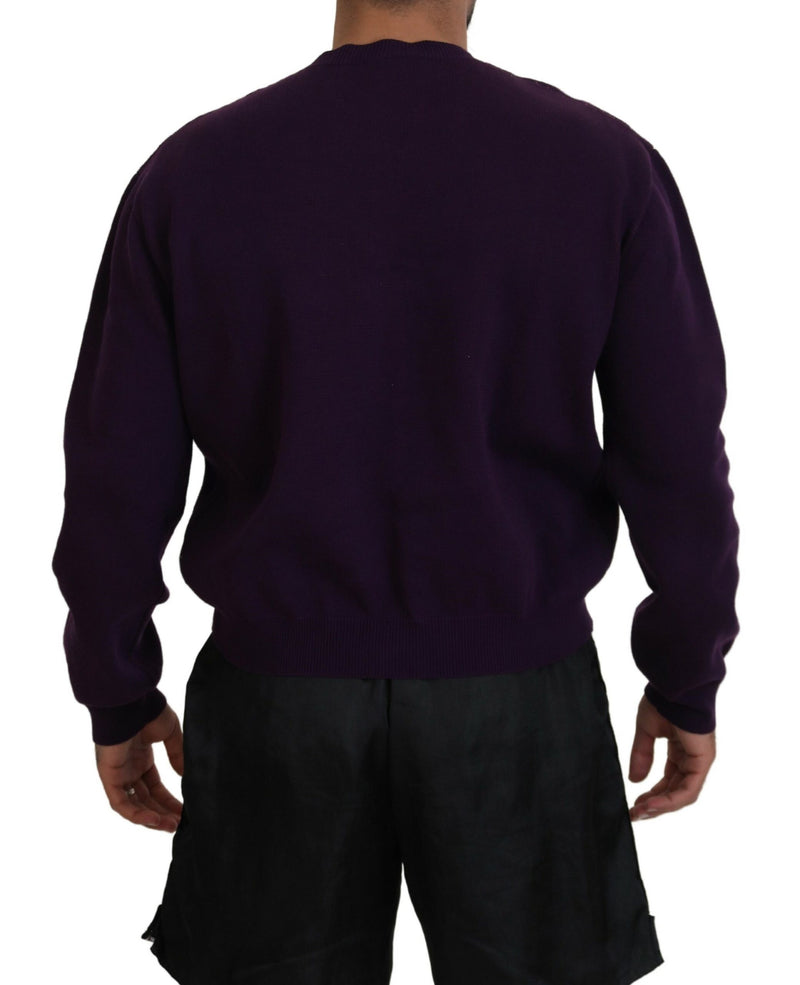 Pull en coton violet imprimé pour homme Dsquared²