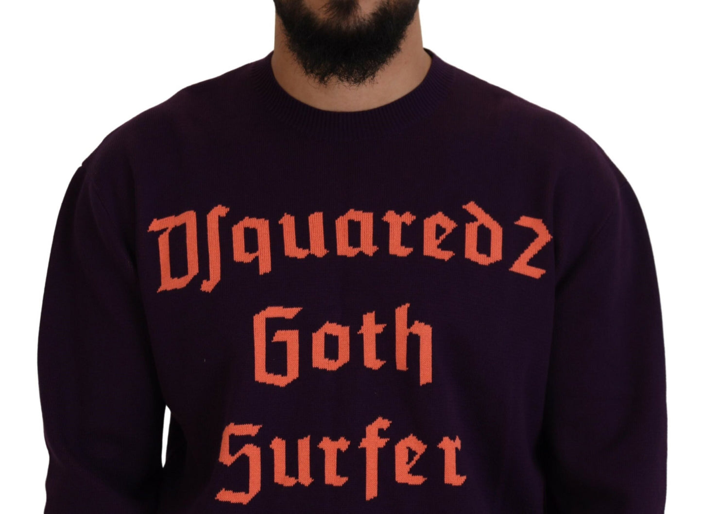 Pull en coton violet imprimé pour homme Dsquared²