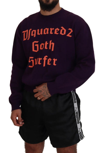 Pull en coton violet imprimé pour homme Dsquared²