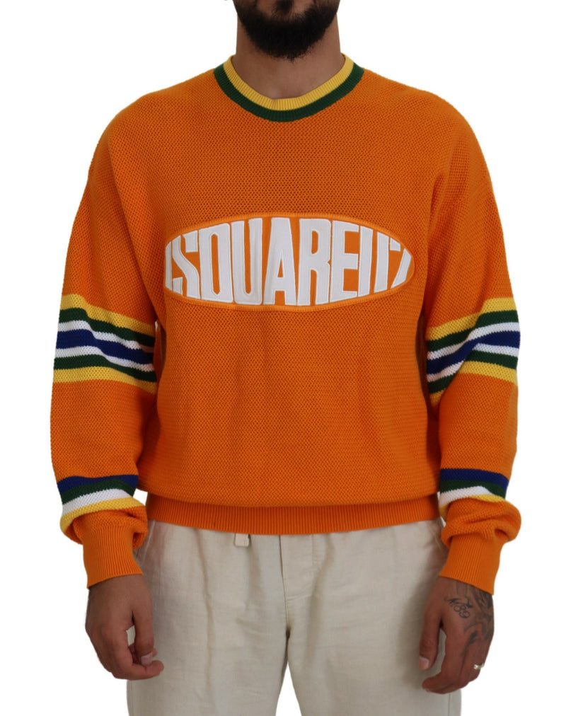 Pull en laine à manches longues pour homme Dsquared² imprimé orange