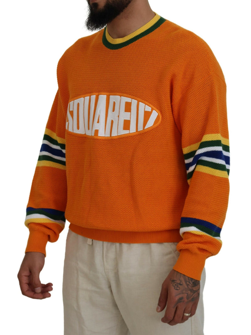 Pull en laine à manches longues pour homme Dsquared² imprimé orange