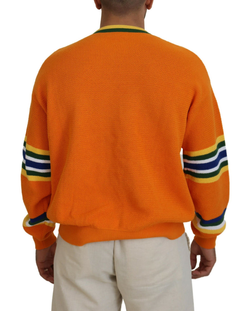 Pull en laine à manches longues pour homme Dsquared² imprimé orange