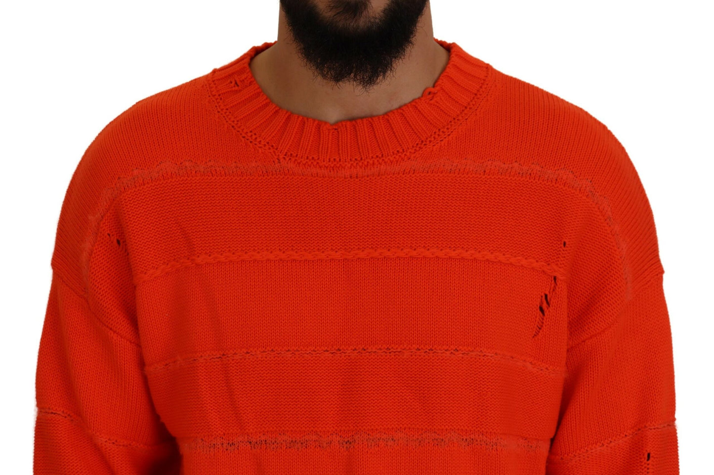 Pull en coton orange à manches longues pour homme Dsquared²
