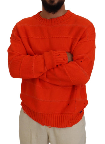 Pull en coton orange à manches longues pour homme Dsquared²