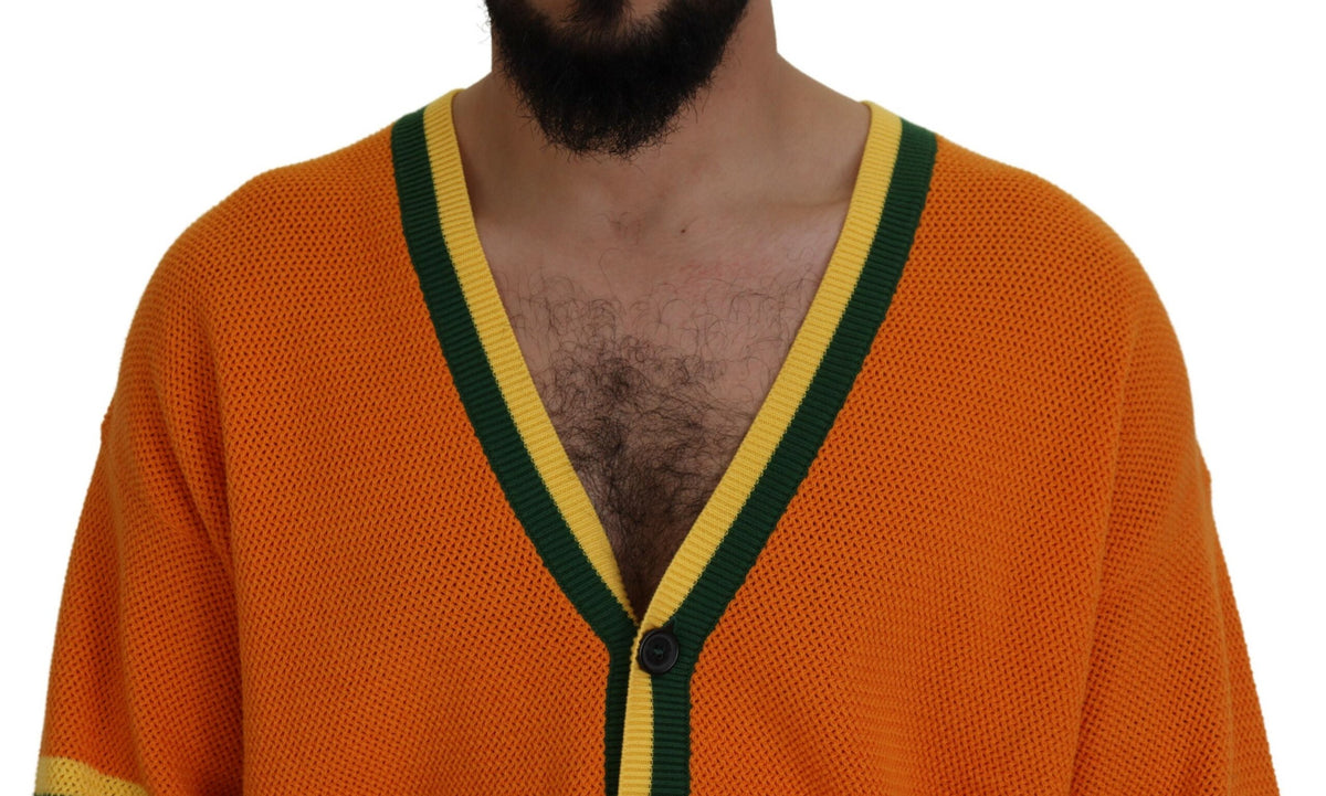 Cardigan en coton orange à manches longues pour homme de Dsquared²