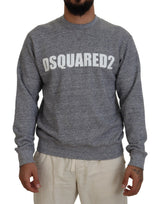 Pull en tricot gris pour homme Dsquared² avec strass.