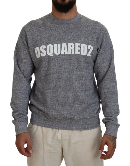 Pull en tricot gris pour homme Dsquared² avec strass.