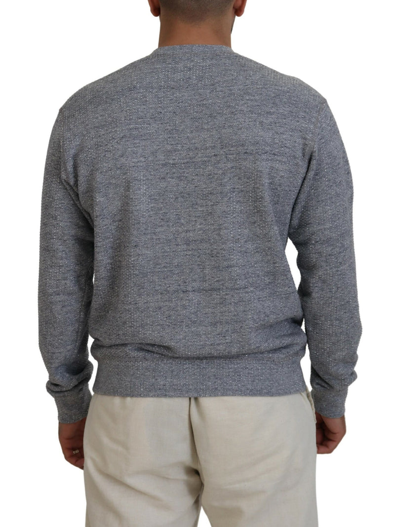 Pull en tricot gris pour homme Dsquared² avec strass.