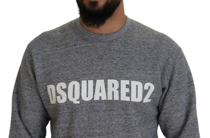 Pull en tricot gris pour homme Dsquared² avec strass.