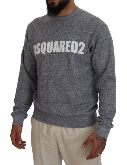 Pull en tricot gris pour homme Dsquared² avec strass.