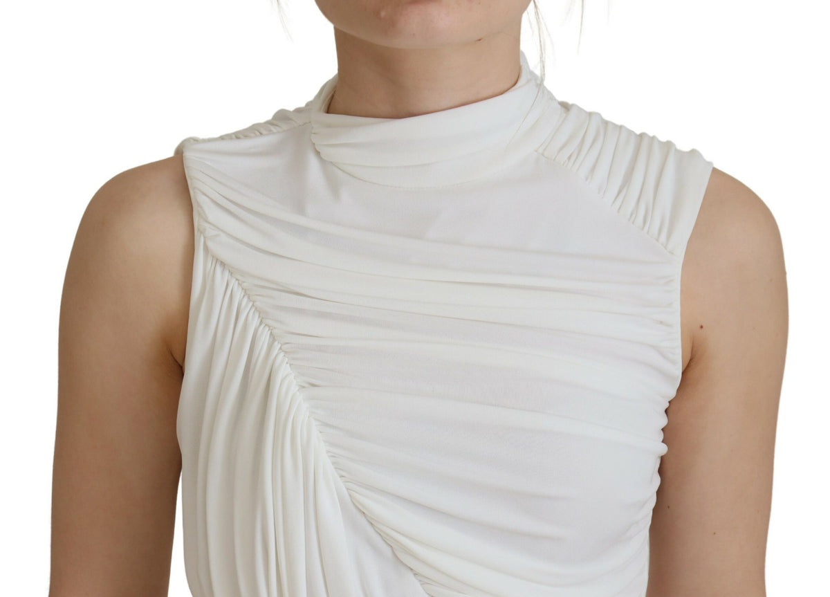 Robe Mini Bodycon Sans Manches Blanche Dsquared²
