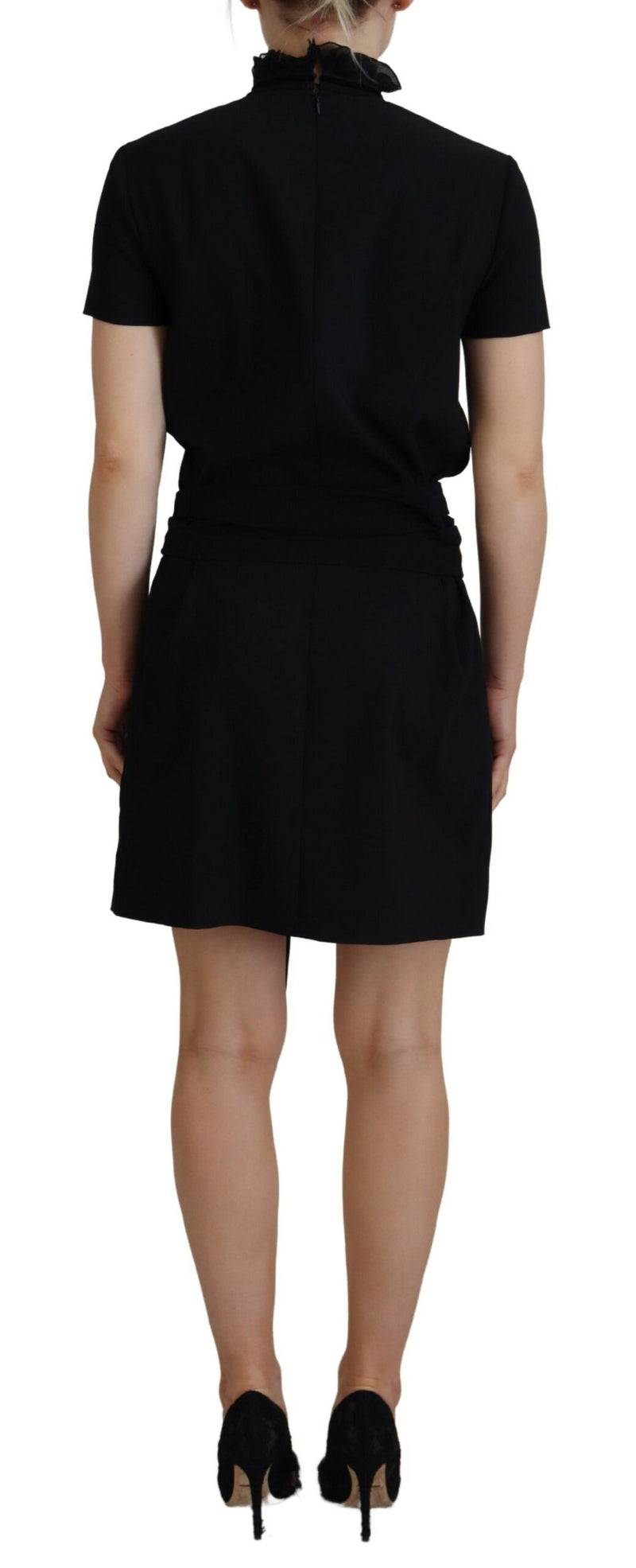 Dsquared² Black Short Sleeves Sheath Mini Dress