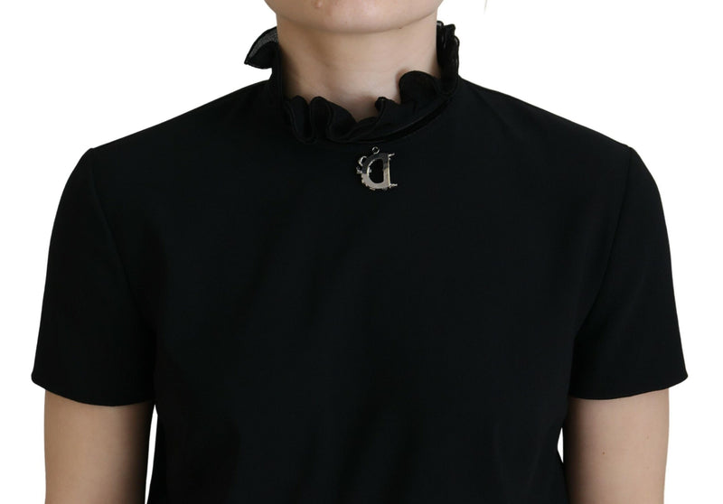 Dsquared² Black Short Sleeves Sheath Mini Dress