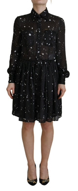 Robe Chemise à Pois Noirs à Manches Longues Dsquared²