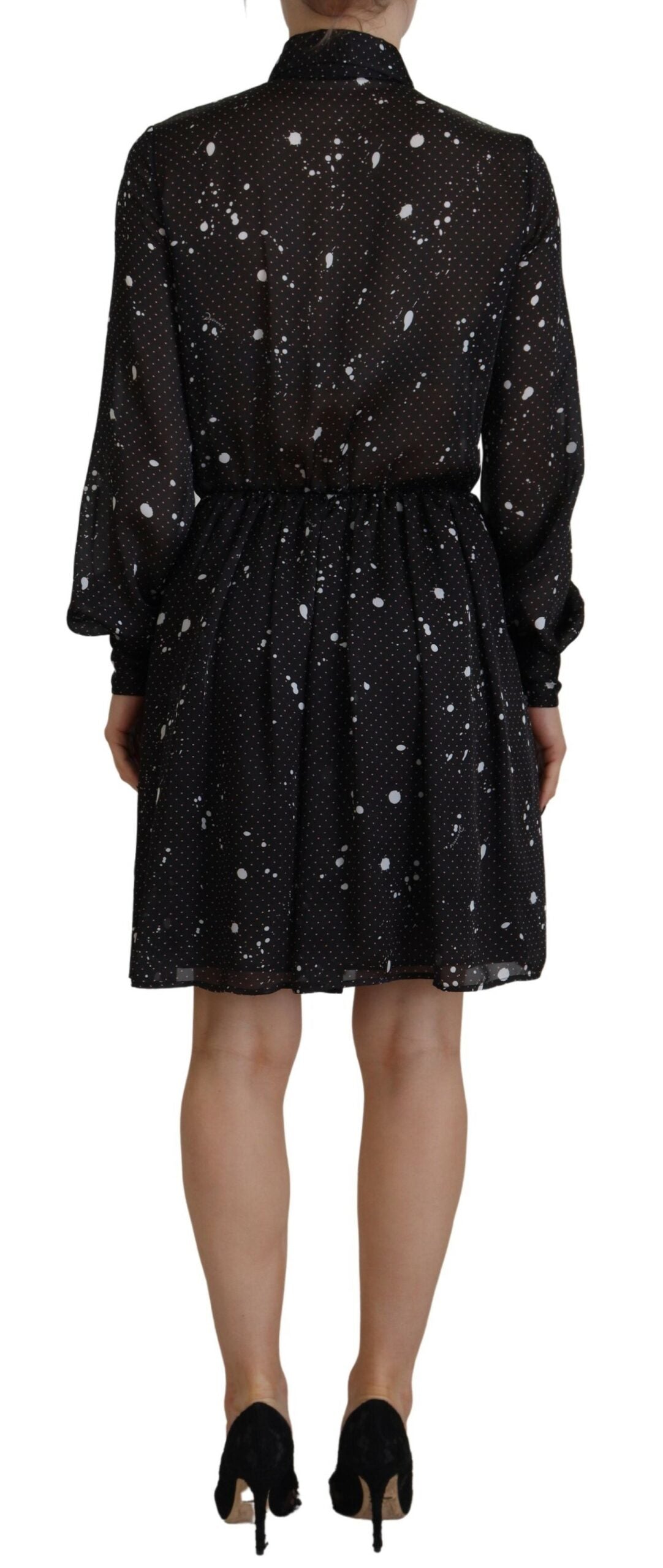 Robe Chemise à Pois Noirs à Manches Longues Dsquared²
