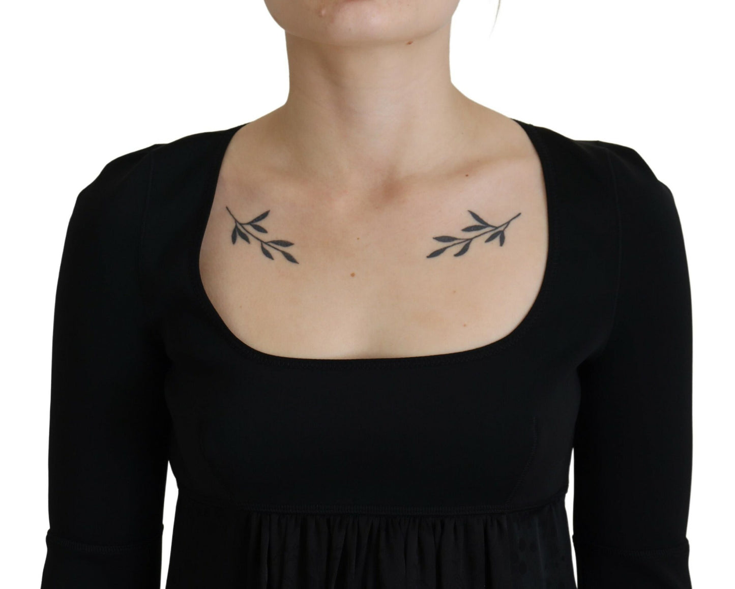 Dsquared² zwarte acetaten A-lijn jurk met korte mouwen