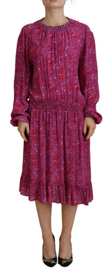 Robe Longue à Manches Longues Fuchsia Étoilée Dsquared²