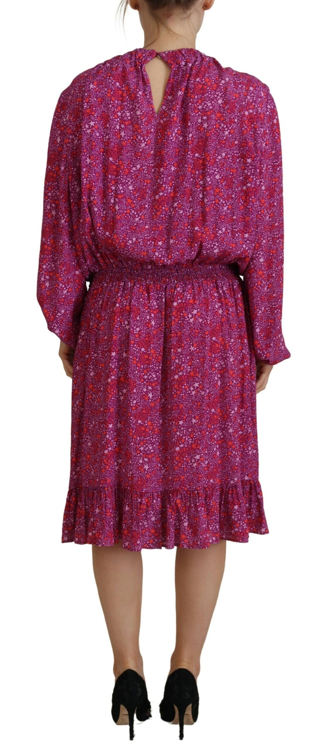Robe Longue à Manches Longues Fuchsia Étoilée Dsquared²