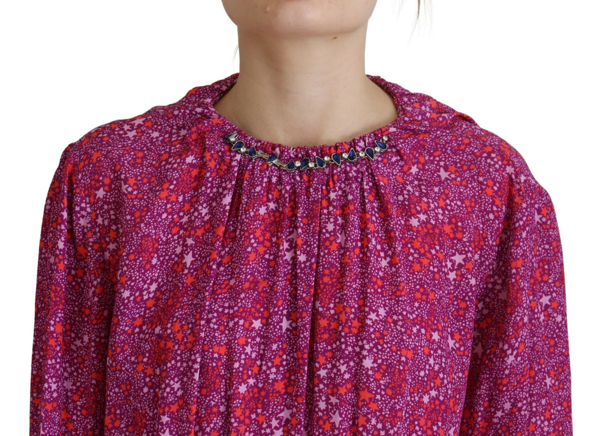 Robe Longue à Manches Longues Fuchsia Étoilée Dsquared²