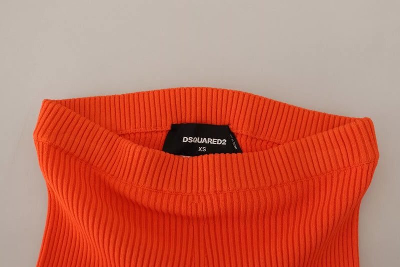 Dsquared² Orange Mid Waist Slim Fit Bermuda Shorts