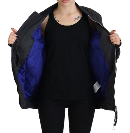 Dsquared² Veste bomber à fermeture éclair pour femme, imprimé logo noir.