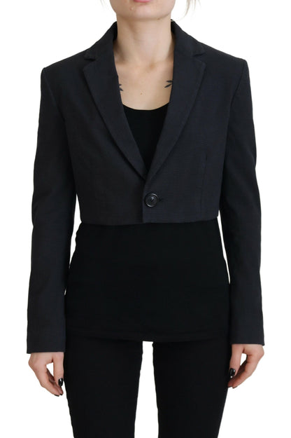 Dsquared² Zwarte, geklede, cropped blazer van katoen met knopen