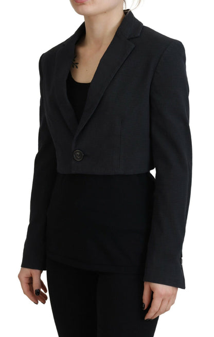 Dsquared² Zwarte, geklede, cropped blazer van katoen met knopen