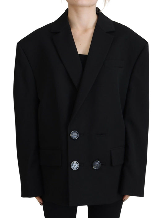 Dsquared² Veste-blazer noire à double boutonnage