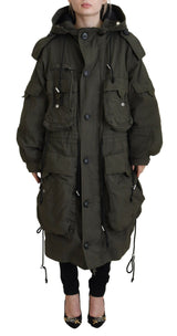 Dsquared² Veste Parka Longue à Capuche Verte