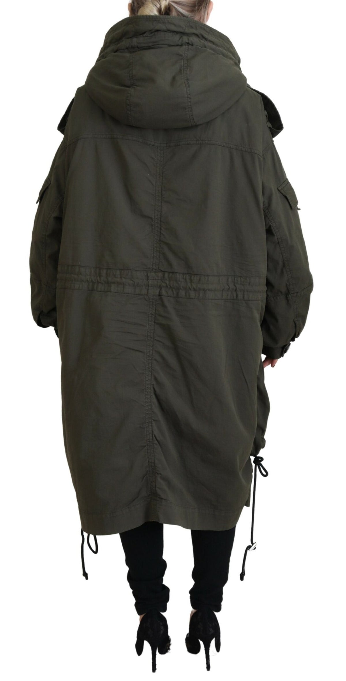 Dsquared² Veste Parka Longue à Capuche Verte