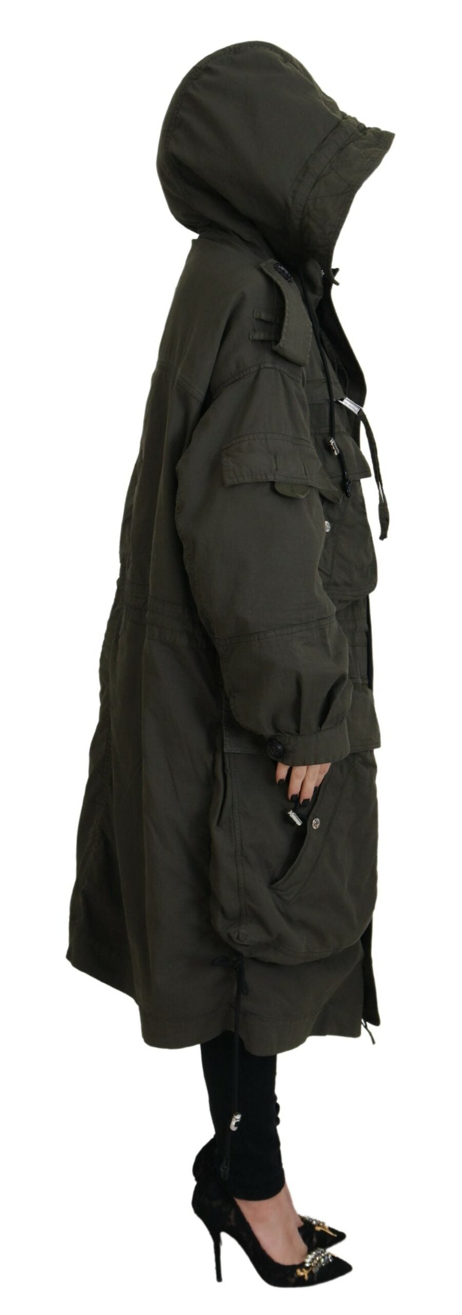 Dsquared² Veste Parka Longue à Capuche Verte