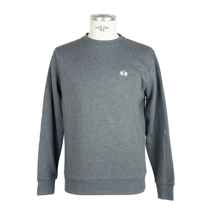 Pull en coton gris La Martina pour homme