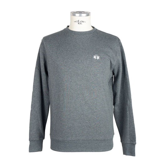 Pull en coton gris La Martina pour homme