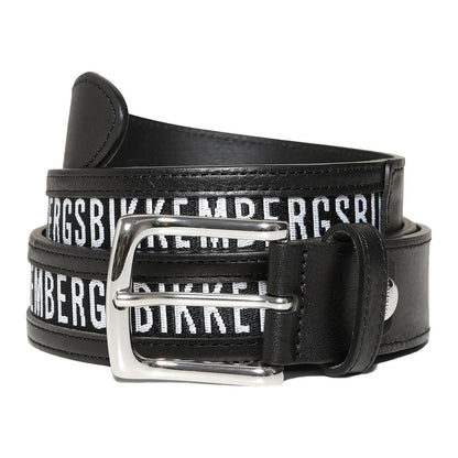 Ceinture homme en cuir de veau noir Bikkembergs