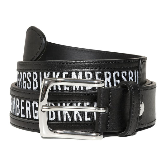 Ceinture homme en cuir de veau noir Bikkembergs