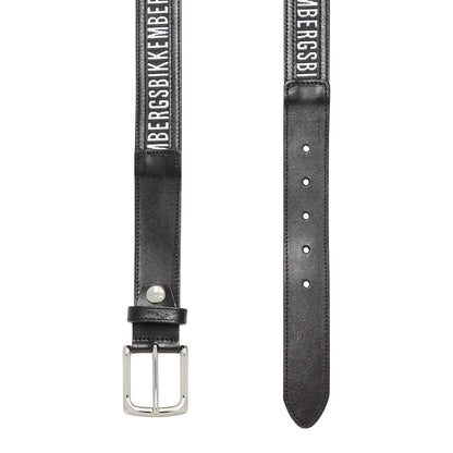 Ceinture homme en cuir de veau noir Bikkembergs