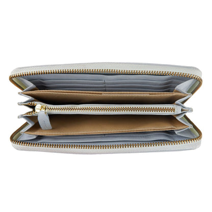 Portefeuille Cavalli Class en cuir de veau gris pour femme