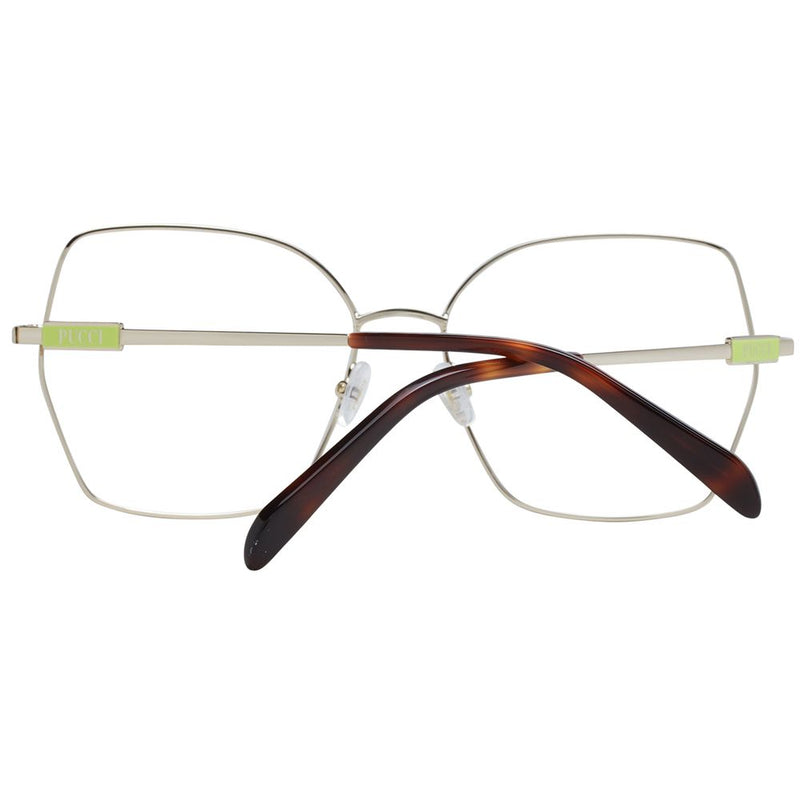 Emilio Pucci Gold Women Glasses Frame - Elegant Butterfly Design