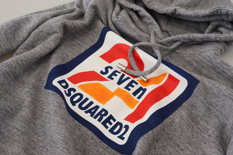 Dsquared² Sweatshirt à Capuche en Coton Gris avec Imprimé Logo