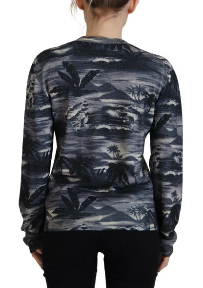 Pull en coton noir à manches longues Dsquared² avec imprimé "Thunder Sky"