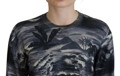 Pull en coton noir à manches longues Dsquared² avec imprimé "Thunder Sky"