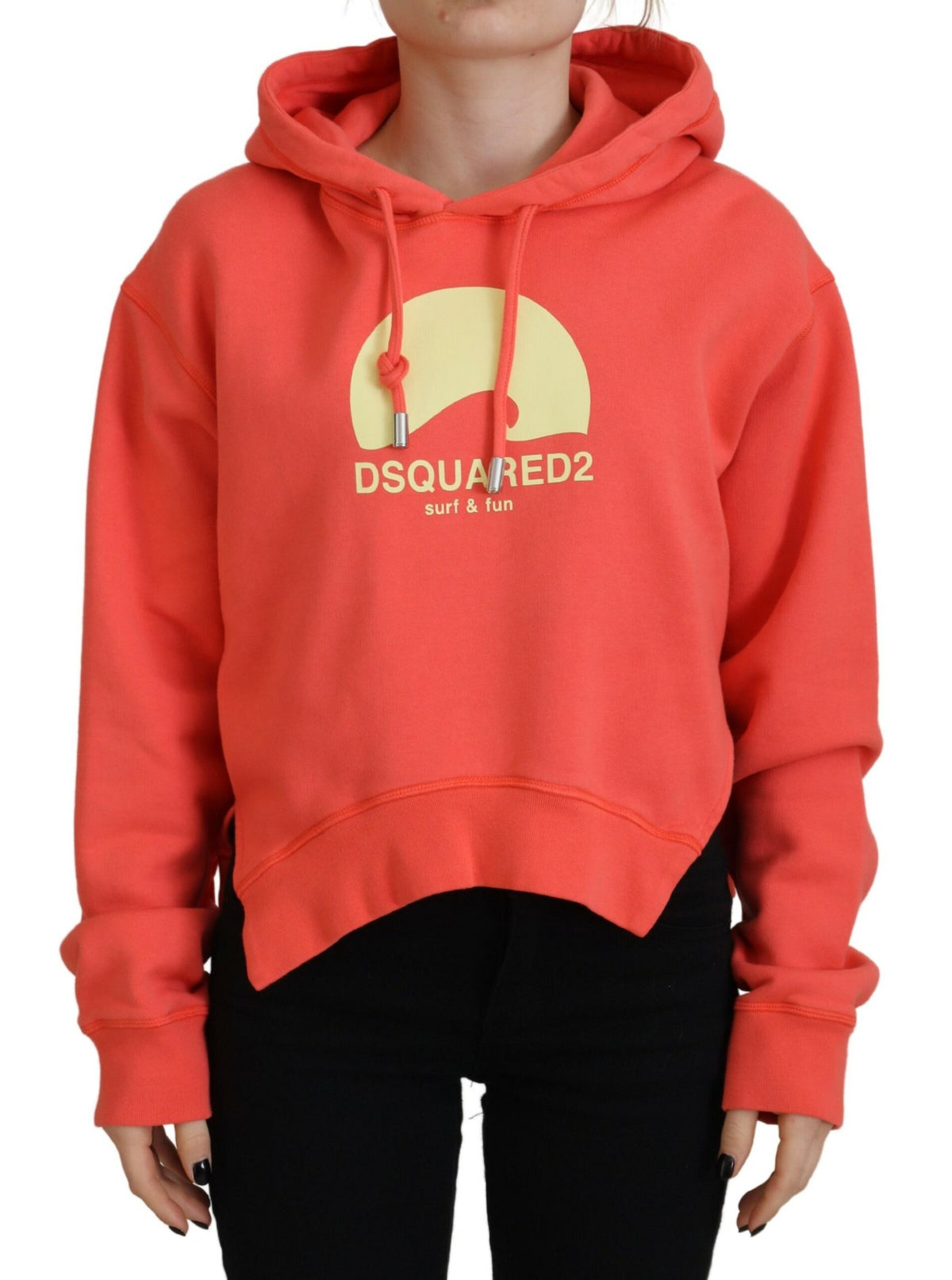 Dsquared² Sweatshirt à Capuche en Coton Rose avec Imprimé Logo