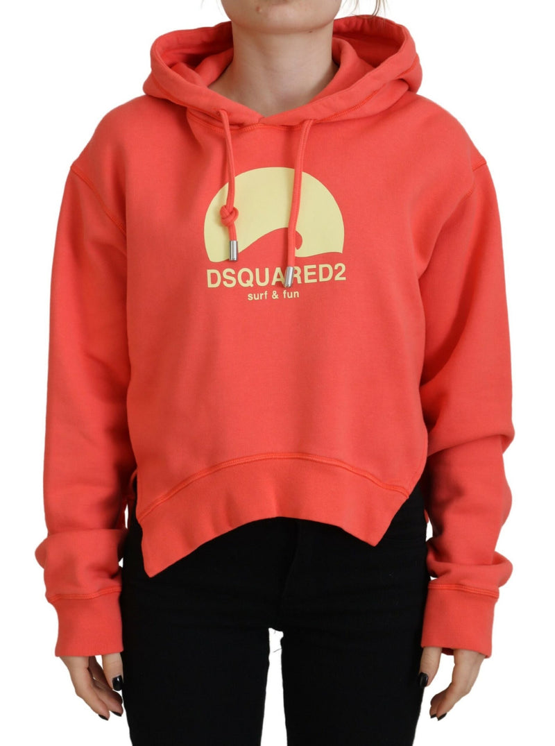 Dsquared² Sweatshirt à Capuche en Coton Rose avec Imprimé Logo