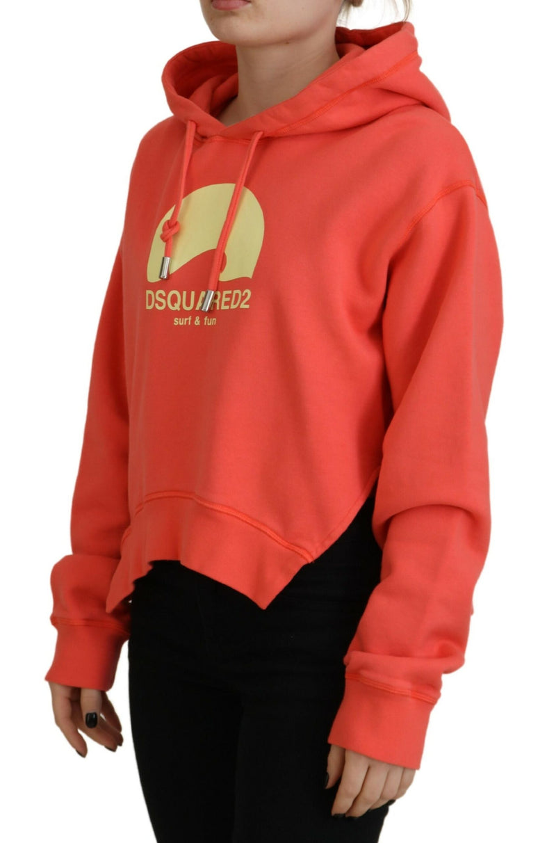 Dsquared² Sweatshirt à Capuche en Coton Rose avec Imprimé Logo